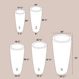 CONICAL CYLINDER PLANTER Fiberglass Planters Gardia Planters Fiberglass planter for indoors and outdoors from big plus size planters and small pots for plants Large and big pots and large containers