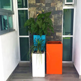 TALL CUBIC PLANTER Fiberglass Planters Gardia Planters Fiberglass planter for indoors and outdoors from big plus size planters and small pots for plants Large and big pots and large containers