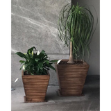 WOOD SQUARE CONE PLANTER Fiberglass Planters Gardia Planters Fiberglass planter for indoors and outdoors from big plus size planters and small pots for plants Large and big pots and large containers